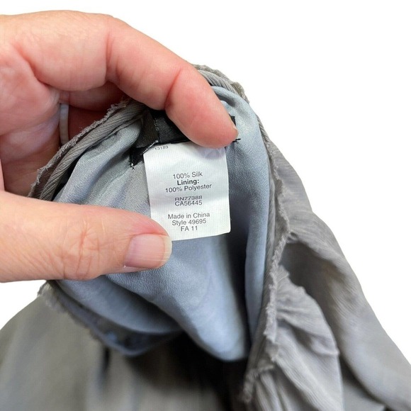 J Crew 100% Silk Gray Long Sleeve Size 2 Dress With Pockets Retails $168 - Picture 11 of 12